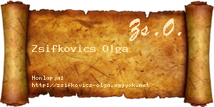Zsifkovics Olga névjegykártya